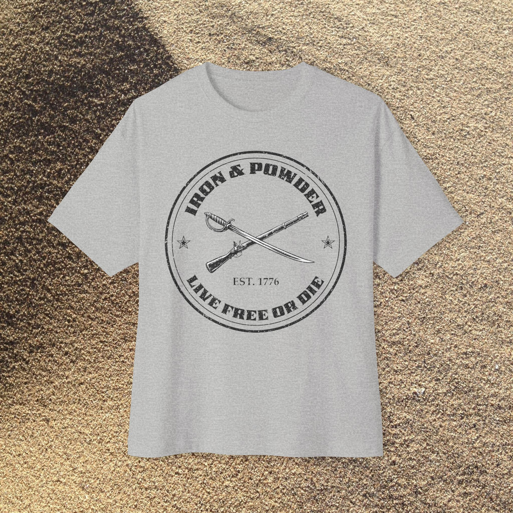 Live Free or Die T‑Shirt — Vintage Musket & Saber Logo Tee